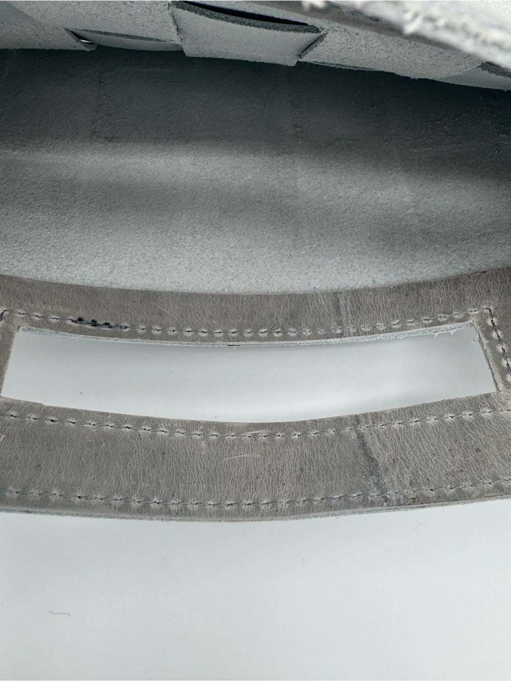 SutiSana Woven Laptop Clutch Glacial Gray Size M NWT Genuine Leather